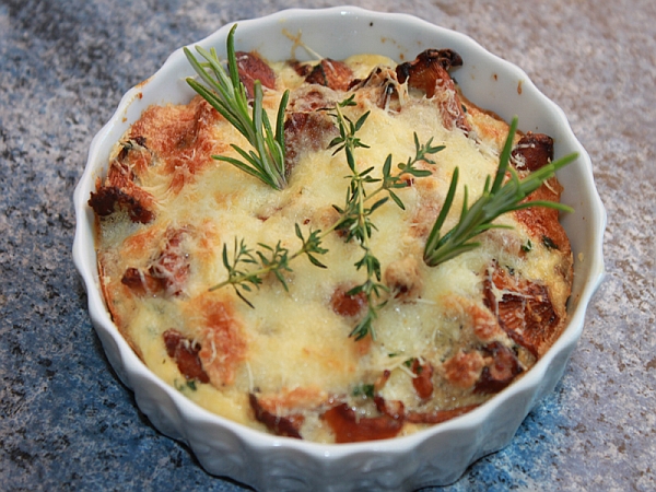 Gratin de girolles aux légumes