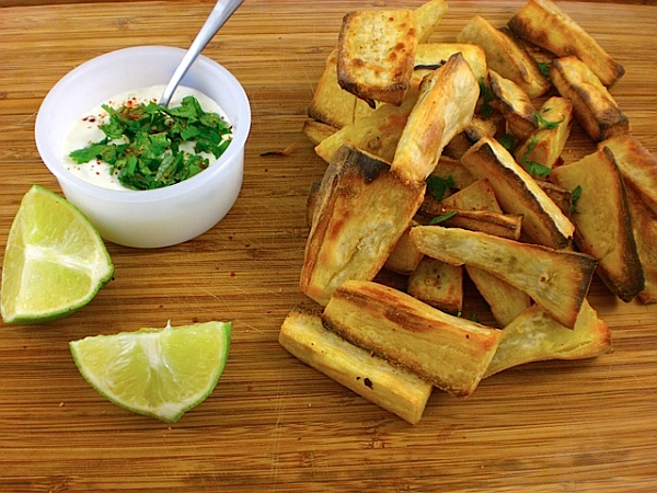 Patates douces avec sauce gingembre et citron vert