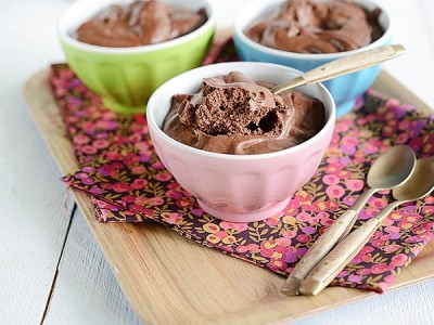 Mousse au chocolat noir et crème de soja