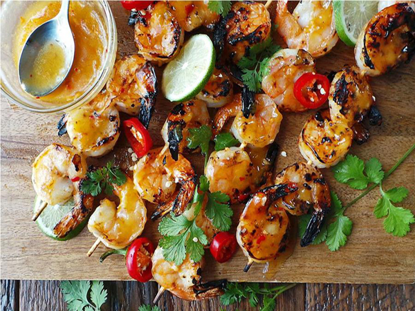 Brochettes de crevettes